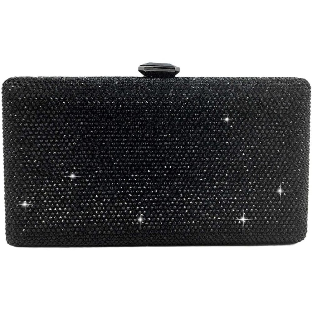 Heavyweight Crystal Clutch With Push Lock Closure & Fashionable Design